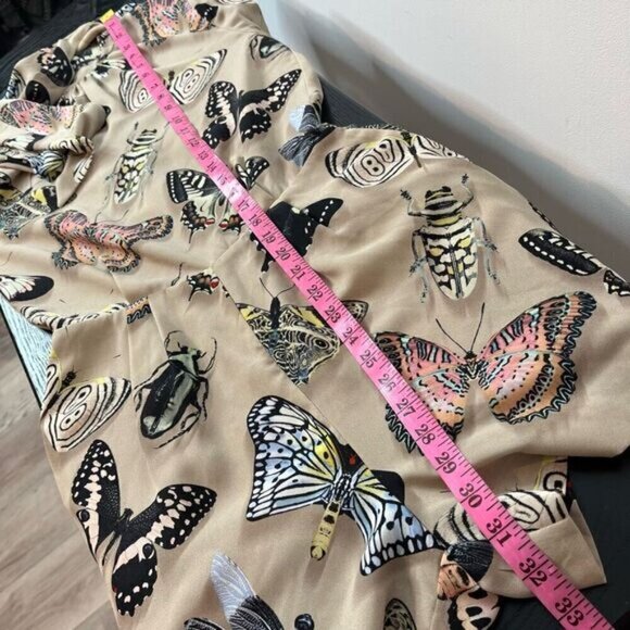 Reiss Women's Size 2 Gail Playsuit Butterfly Pleat Short Romper Tan Pockets NWT - Picture 14 of 16